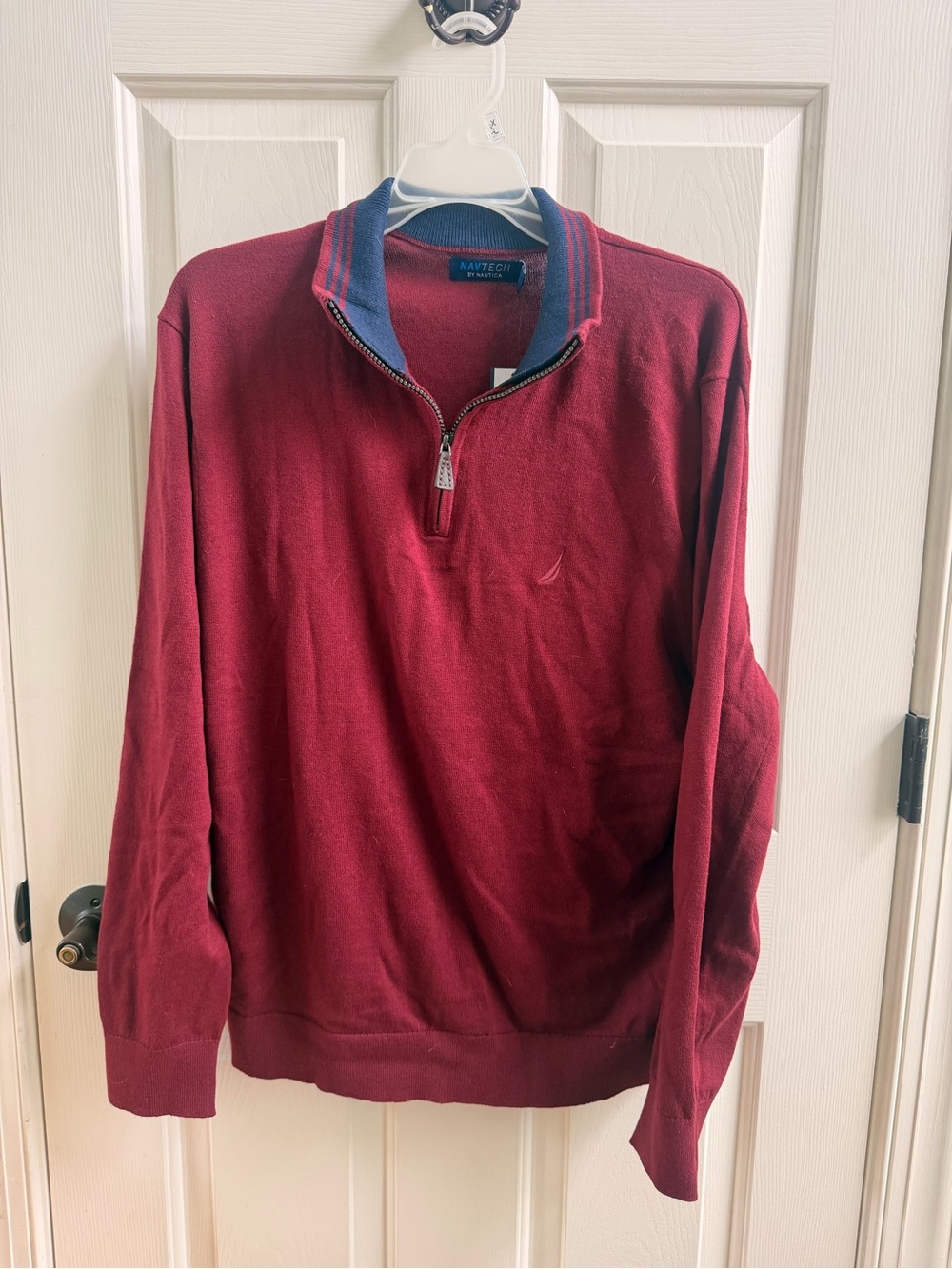 Nautica Men's Burgundy Quarter-Zip Sweater